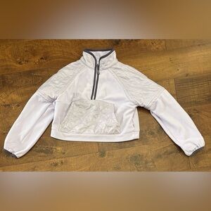 Athleta girl youth quilted fleece cropped 1/2 half zip pullover sz medium 8/10